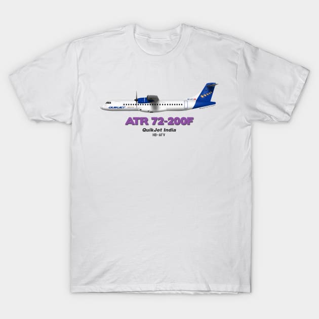 Avions de Transport Régional 72-200 - QuikJet India T-Shirt by TheArtofFlying